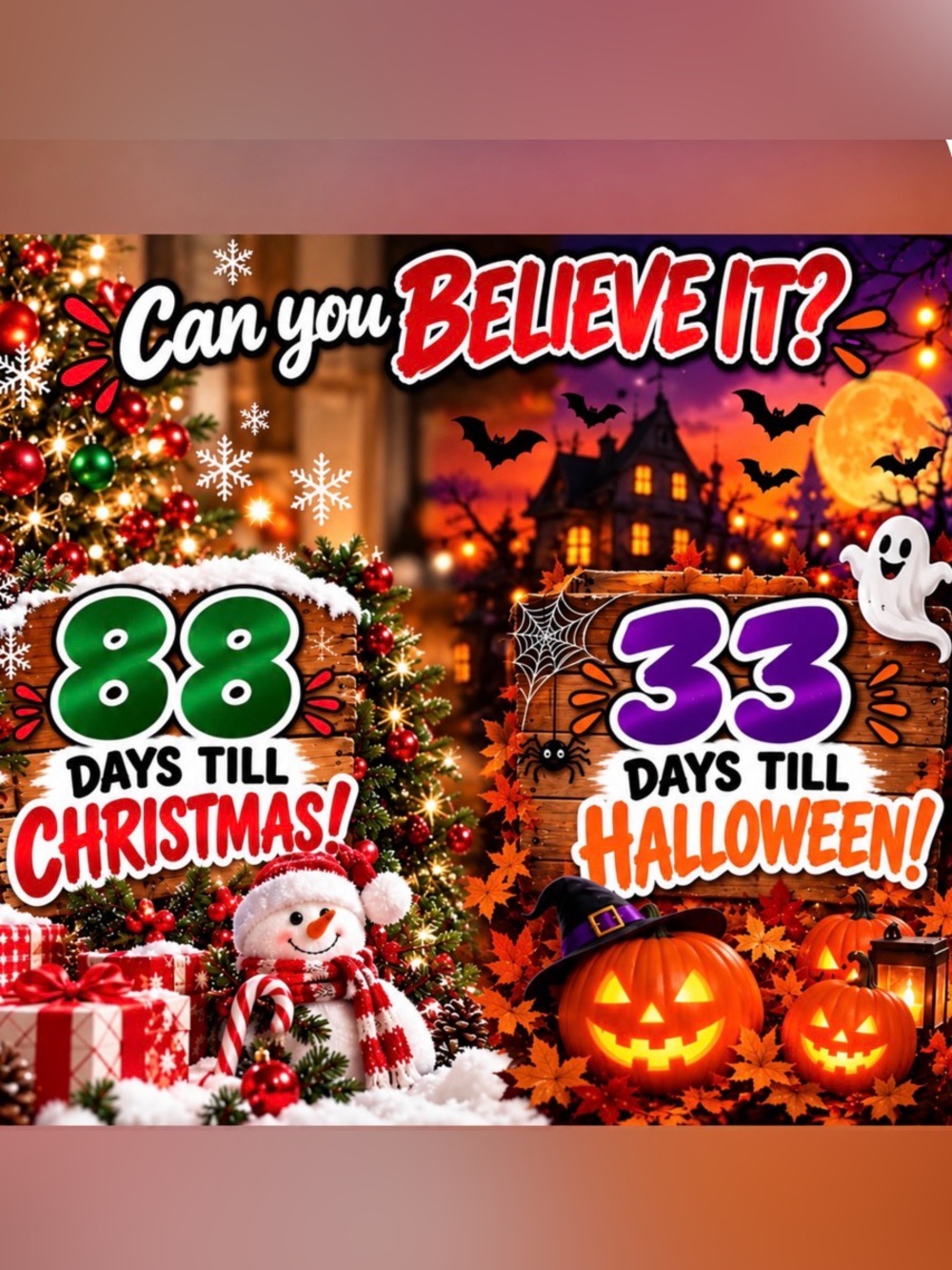 Holiday Countdown  - Halloween 👻 Christmas 🎄